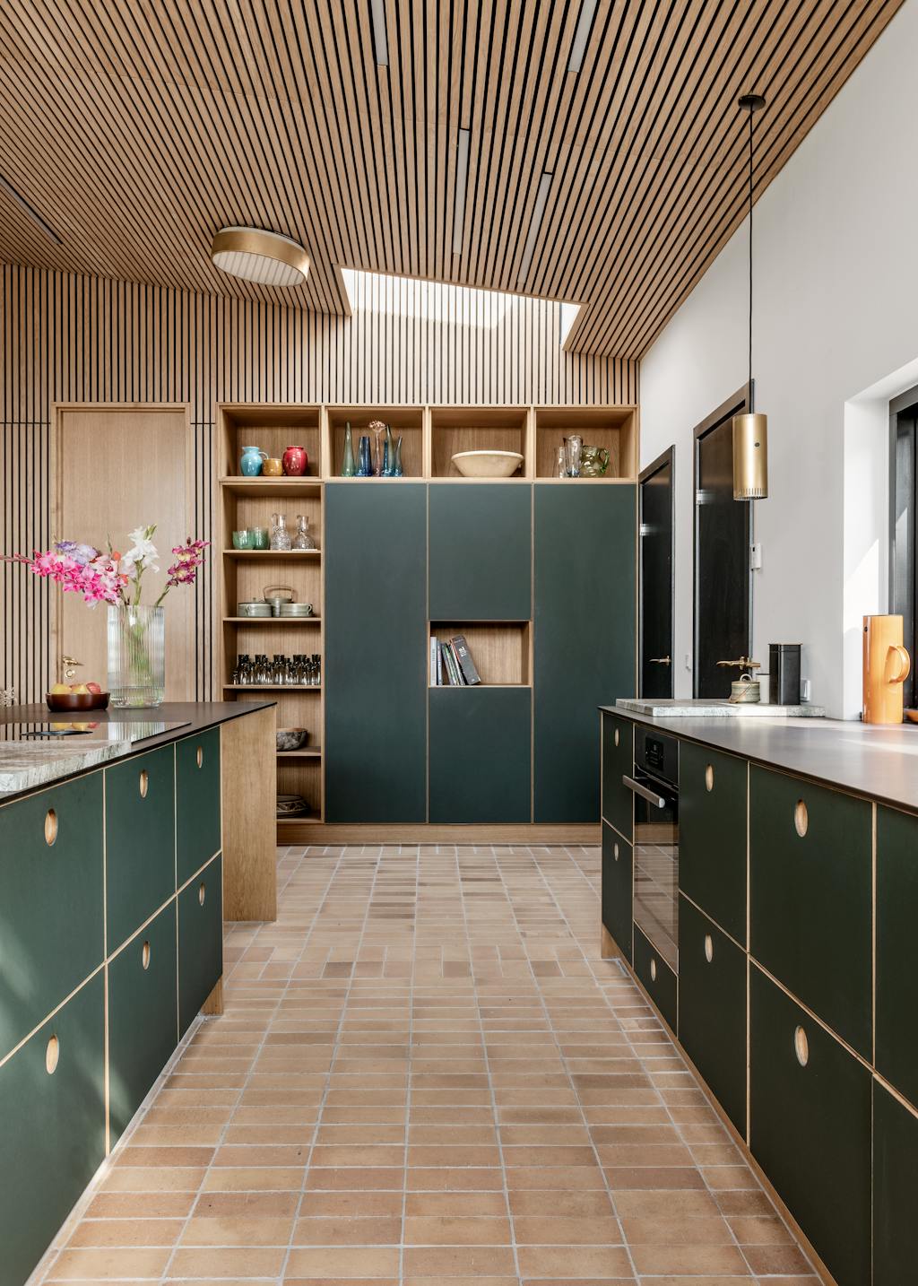 moderne groene keuken
