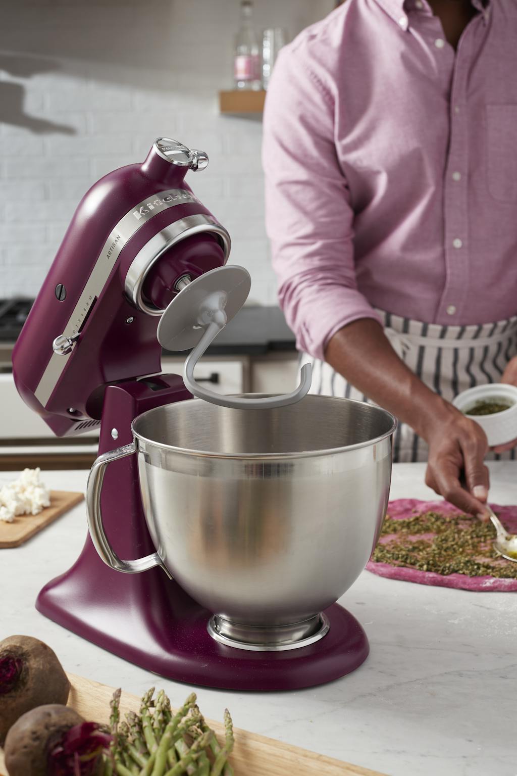 KitchenAid køkkenmaskine rødbedefarvet