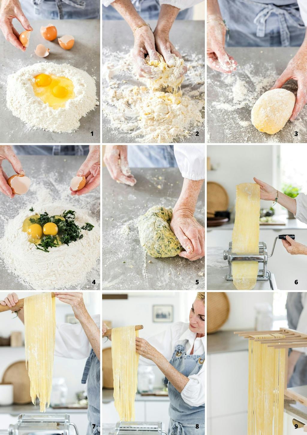 pastadeeg Pasta met spinazie