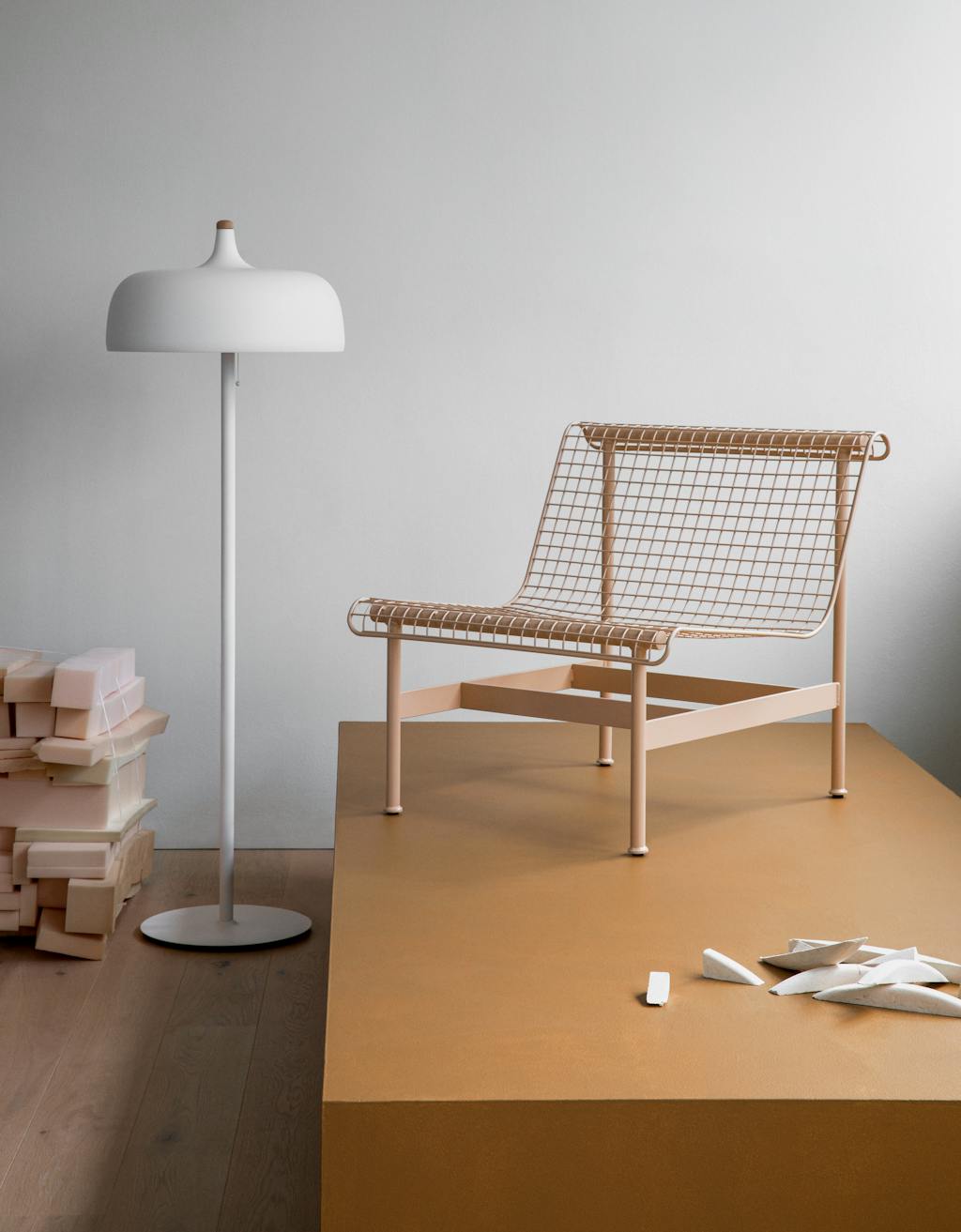 TOEL gemaakt van een stalen net dat over een simpel stalen frame is gedrapeerd