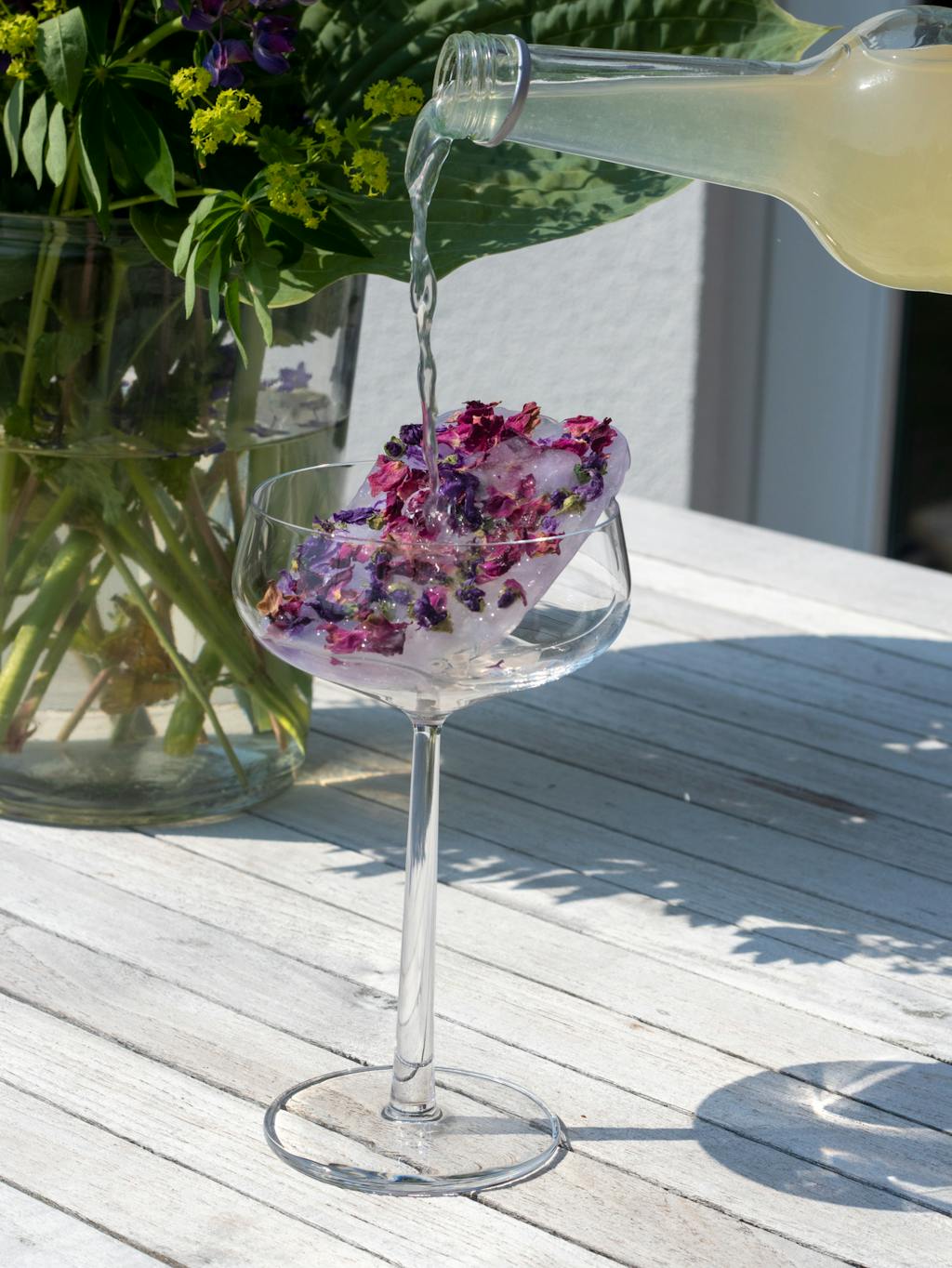 zomer glas drankjes bloemen