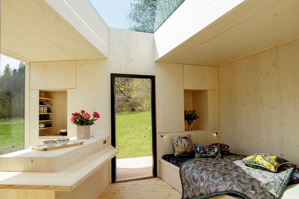 Tiny House med indretning i træ