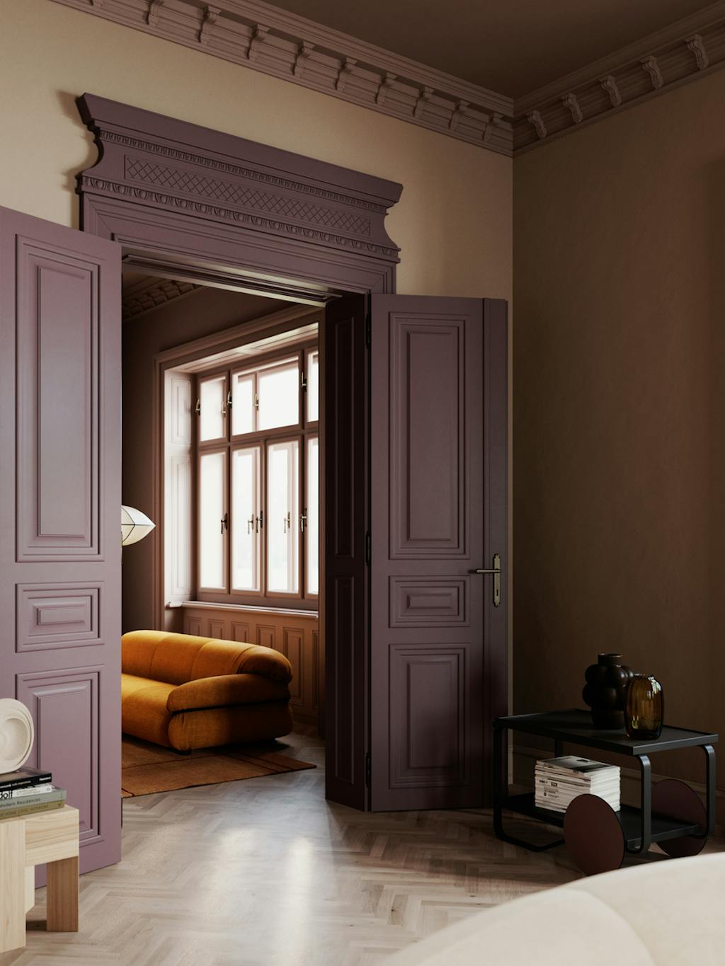 Herskabsbolig med stuk og varme farver