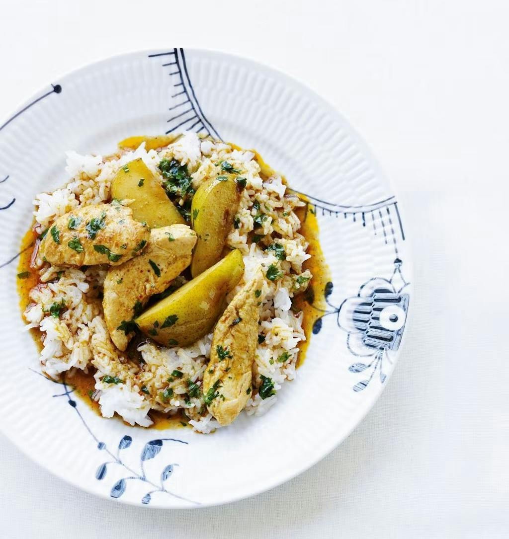 Opskrift på kylling i karry med ris