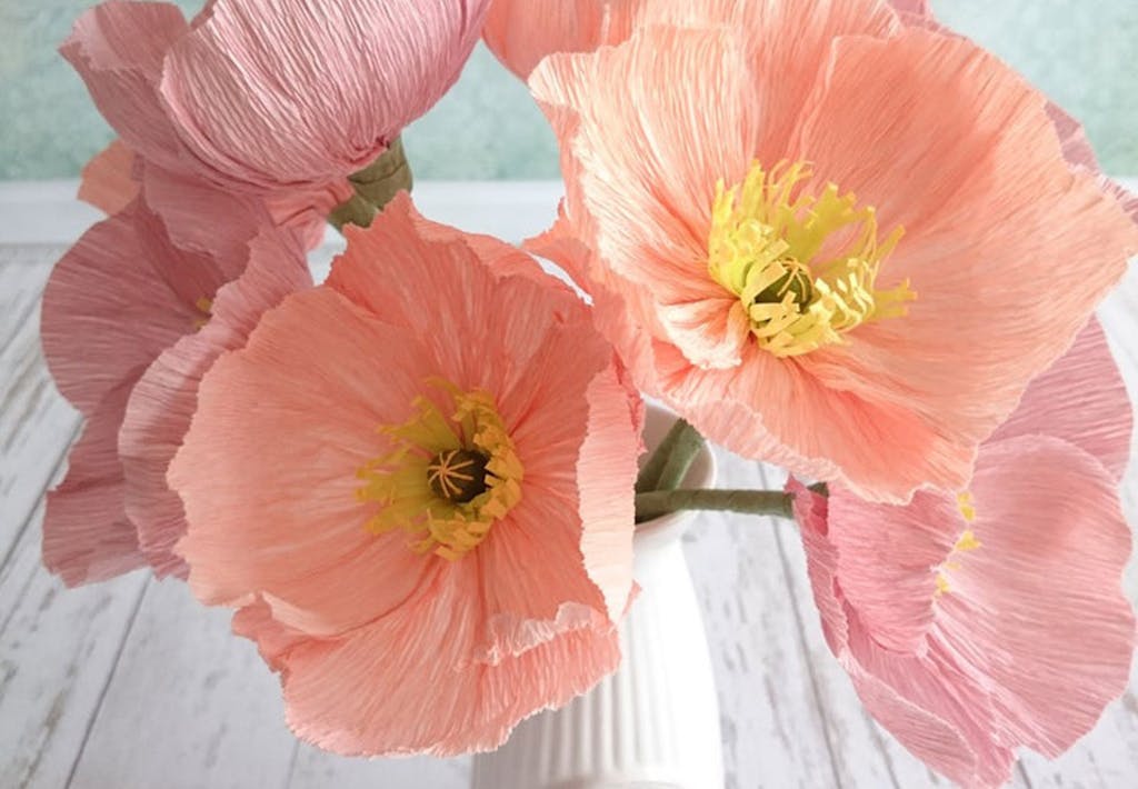 Papirblomster af crepepapir