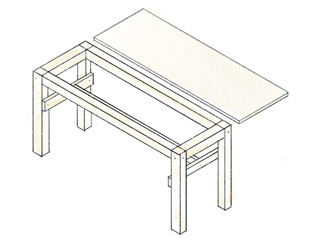 Topplade til byg selv bænk