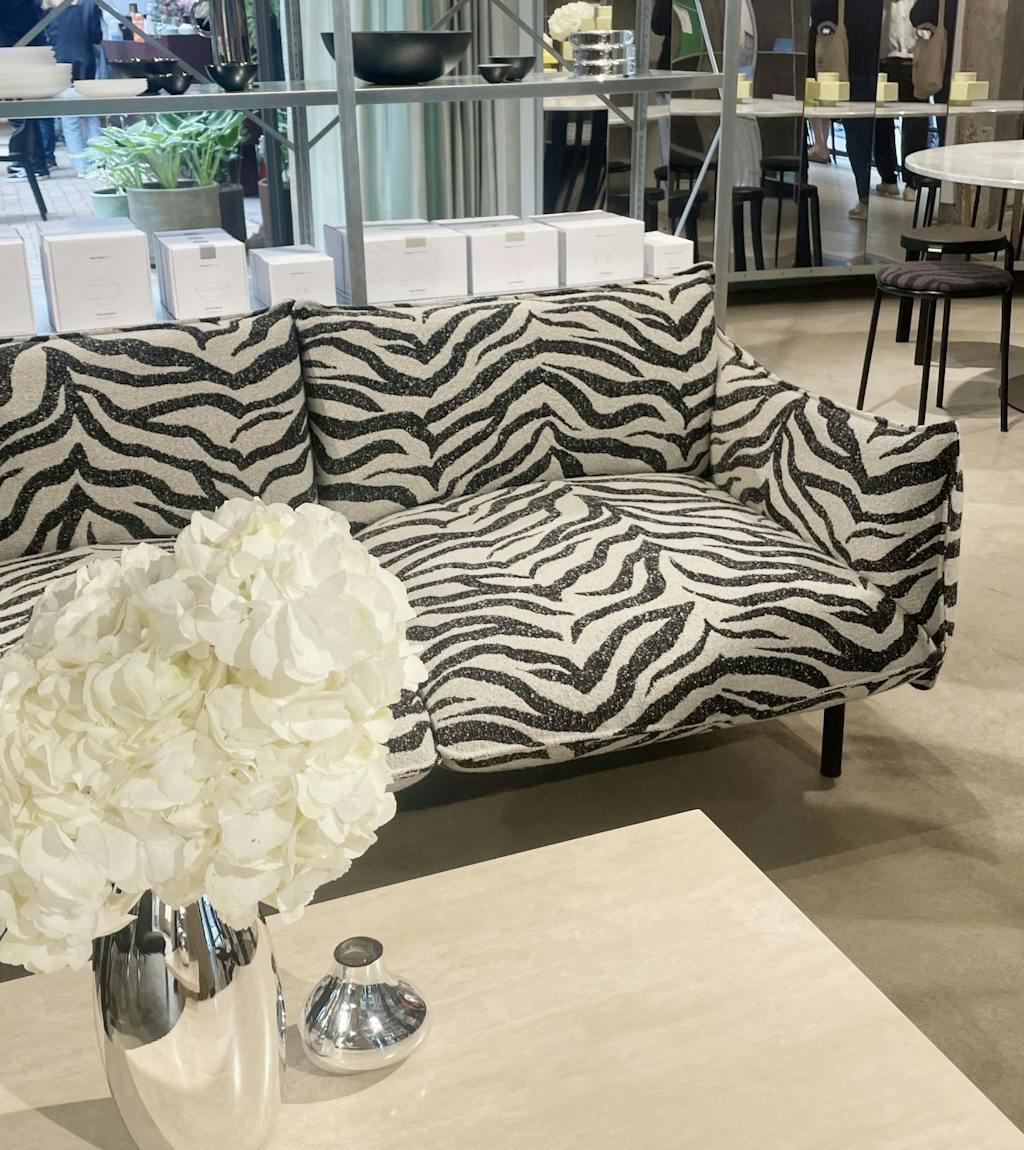 Sofa med zebraprint