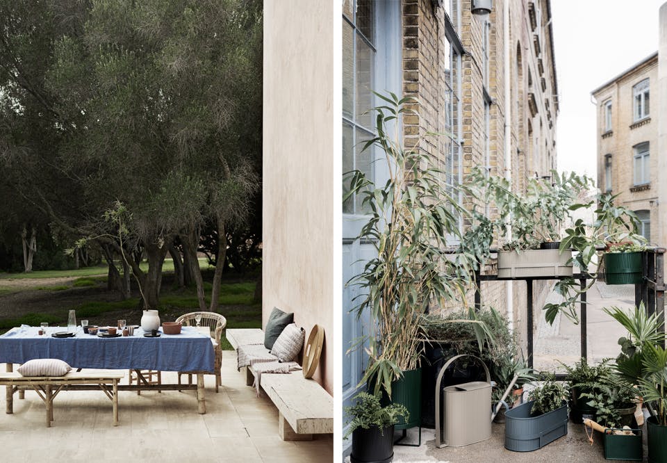 innred hage, terrasse og balkong