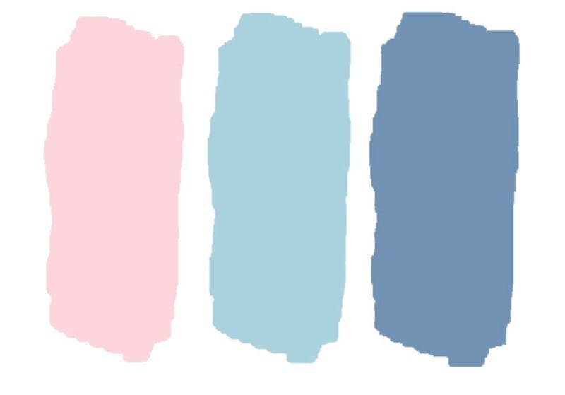 Rosa og blå til eik Fargekombinasjon som passer til eik