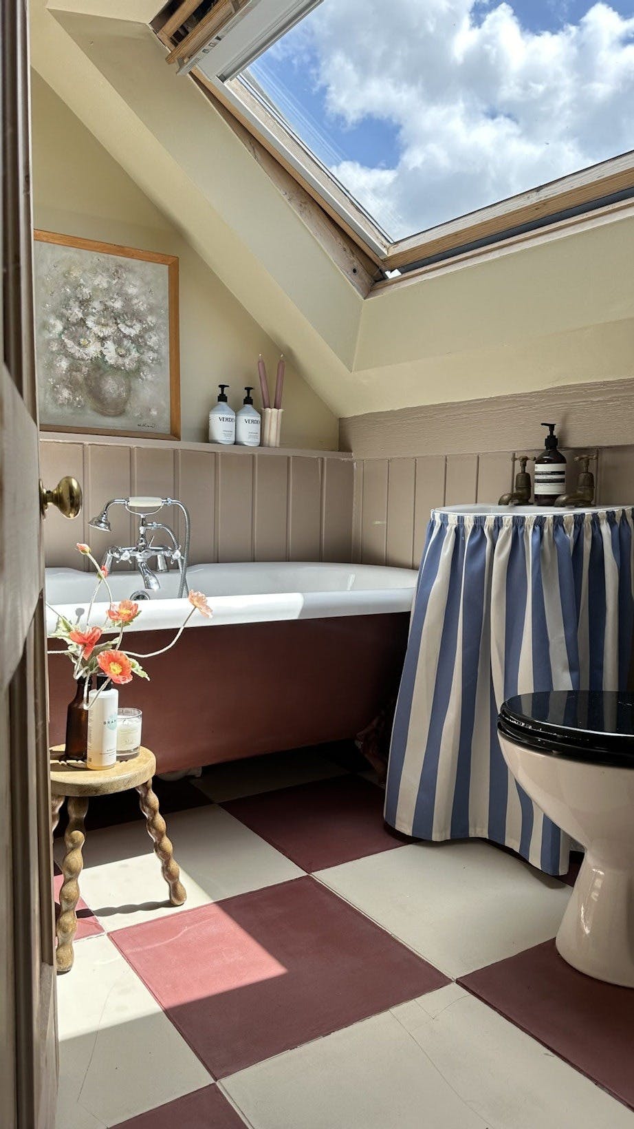 Rutete gulv burgunder