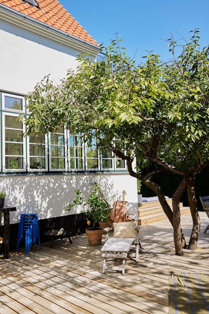 Uteplass i lune omgivelser