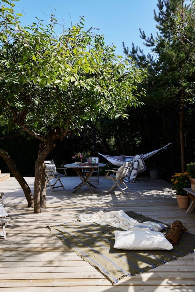 Hengekøye på terassen