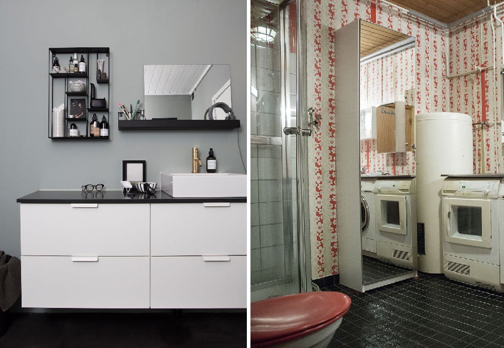 Nytt bad på budsjett - før og etter