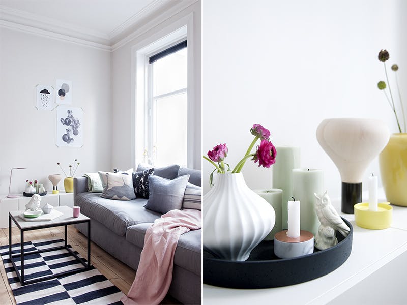 Friske pasteller i stuen