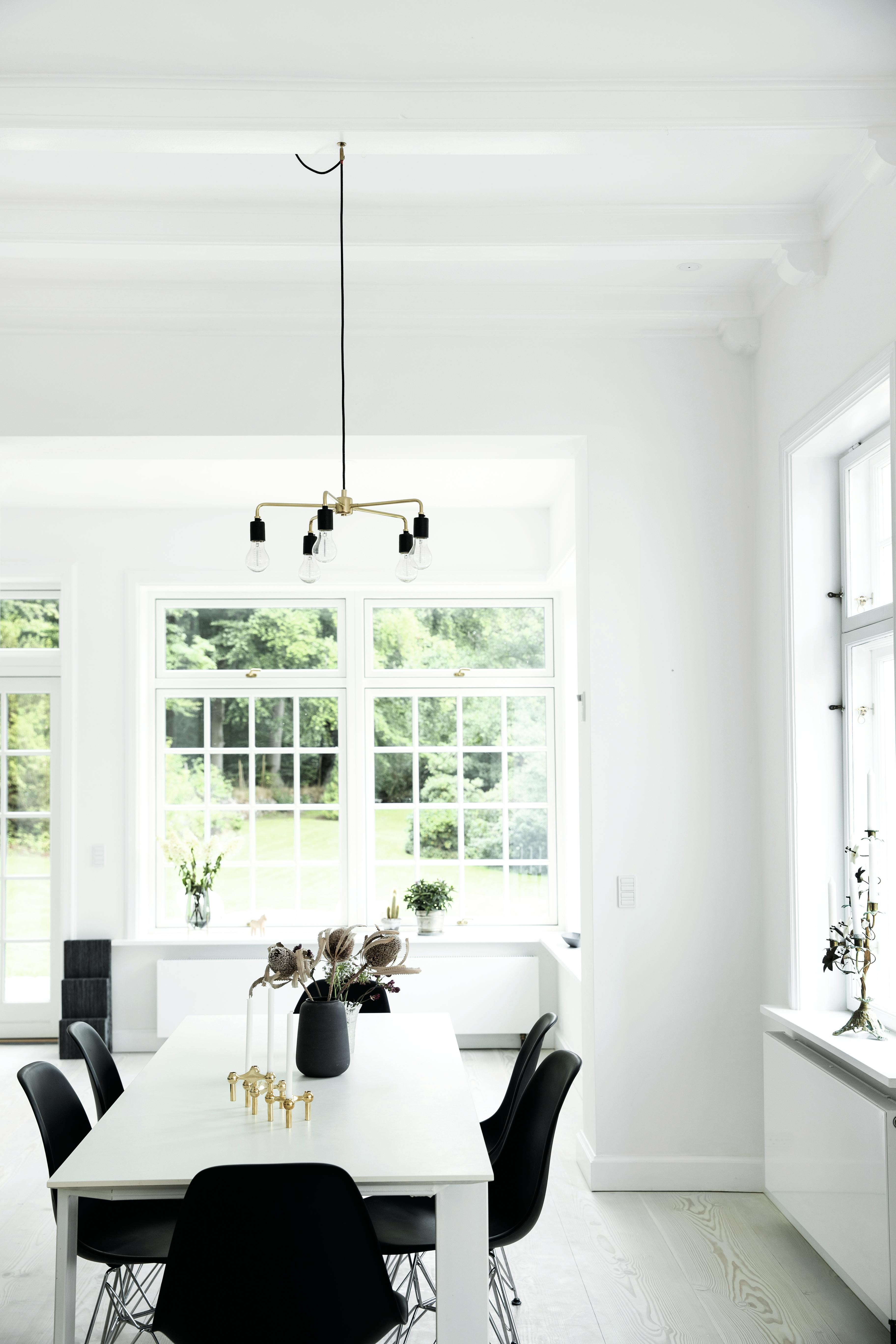 sort og hvitt interiør