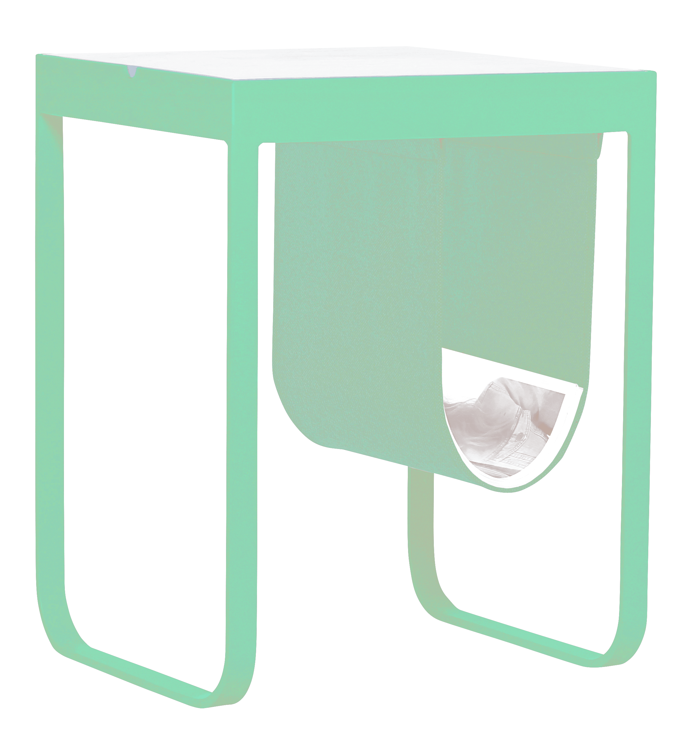 bord og magasinholder i burgunder