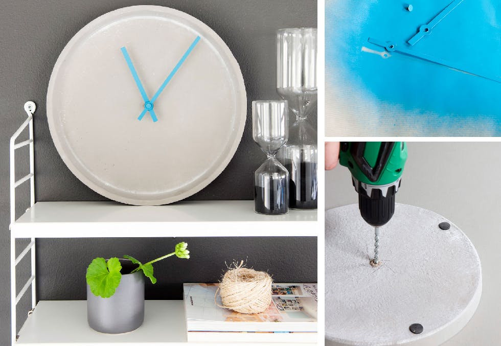 Pass tiden med en kul og trendy DIY-klokke som ingen har maken til. Du lager den enkelt selv av et betongfat.