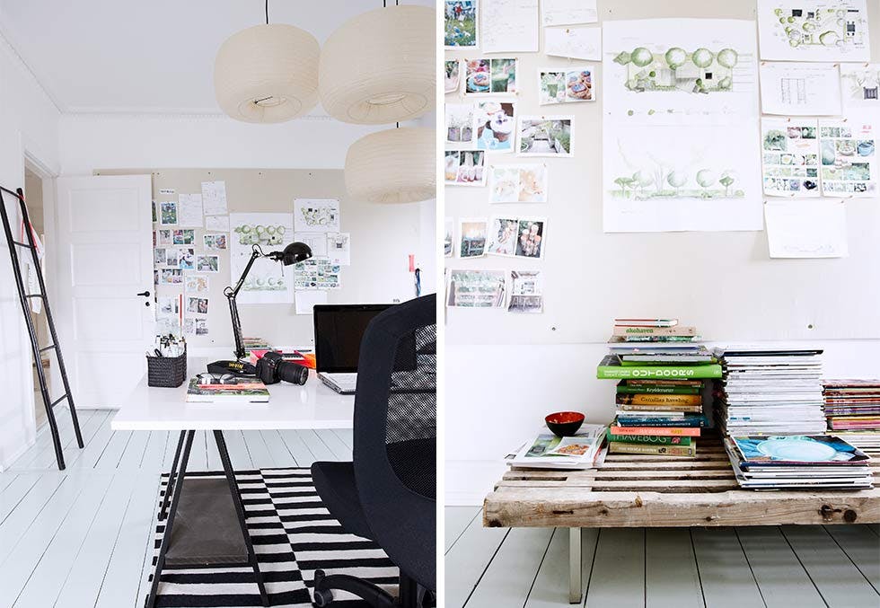 Moodboard på hjemmekontoret.