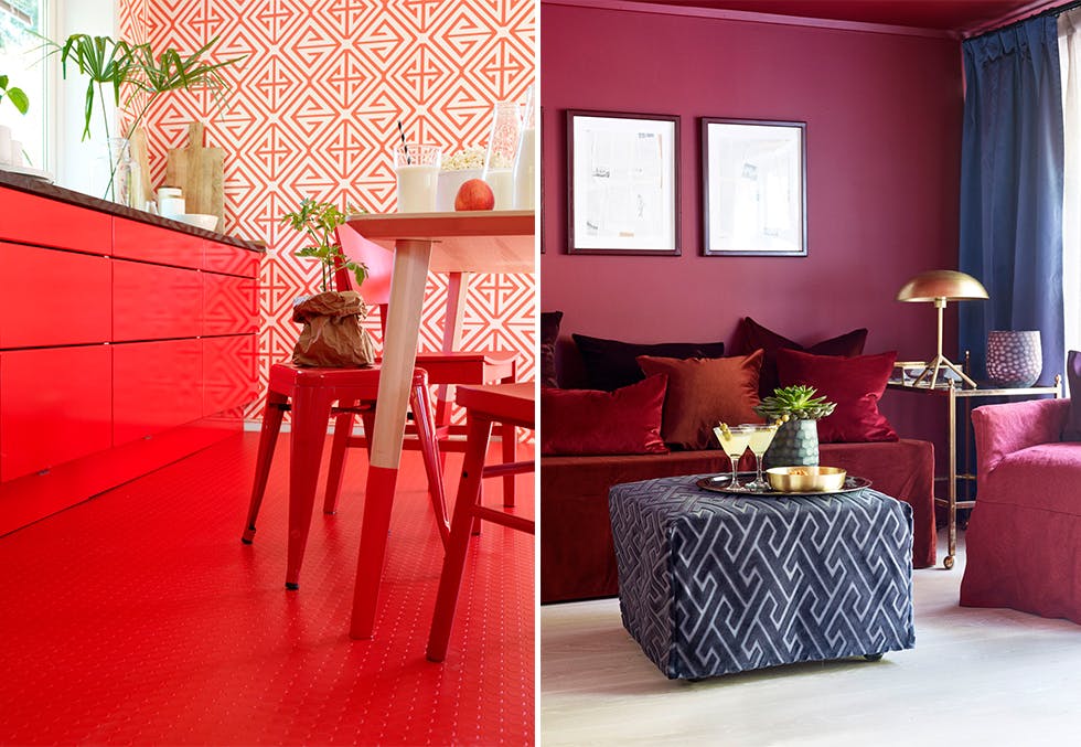 Røde malingsfarger fra Fargerike 2017