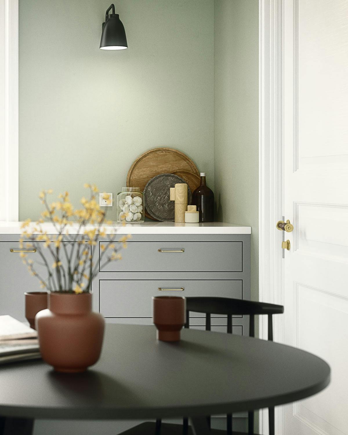 Varmt og godt ideer til et grått kjøkken