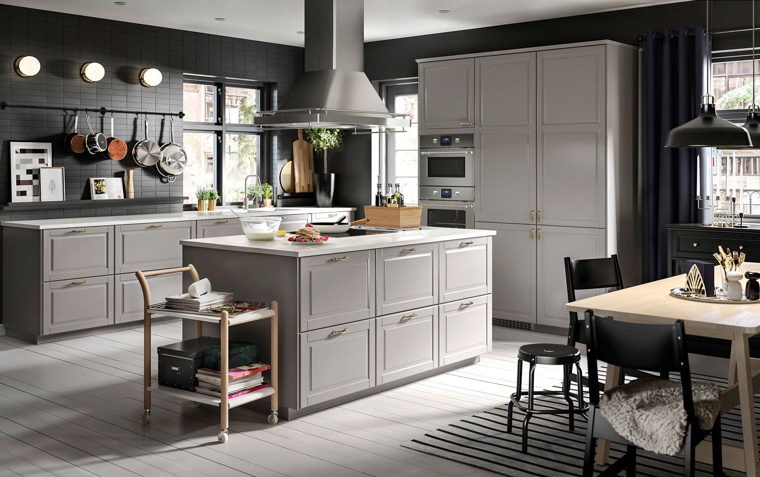 Industriell stil grått ikea kjøkken