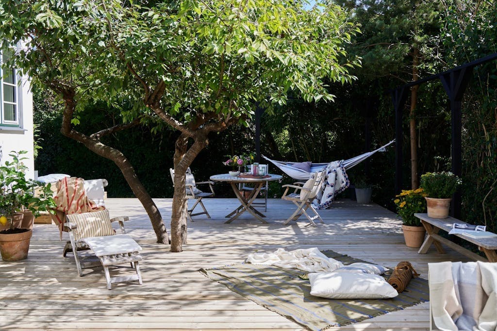 Uteplass i lune omgivelser