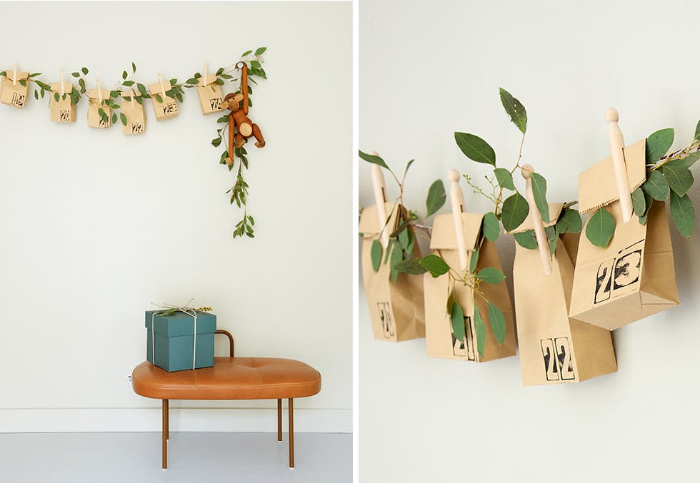 Enkel hjemmelaget julekalender med poser