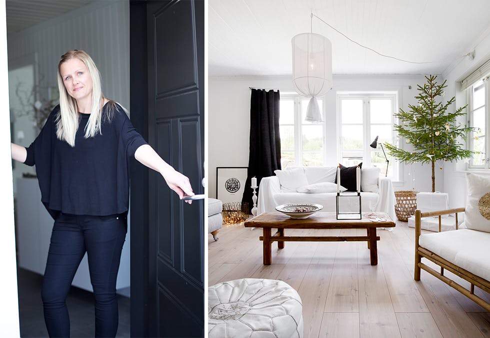 Julepyntet hjem i hvitt, i Kvinesdal