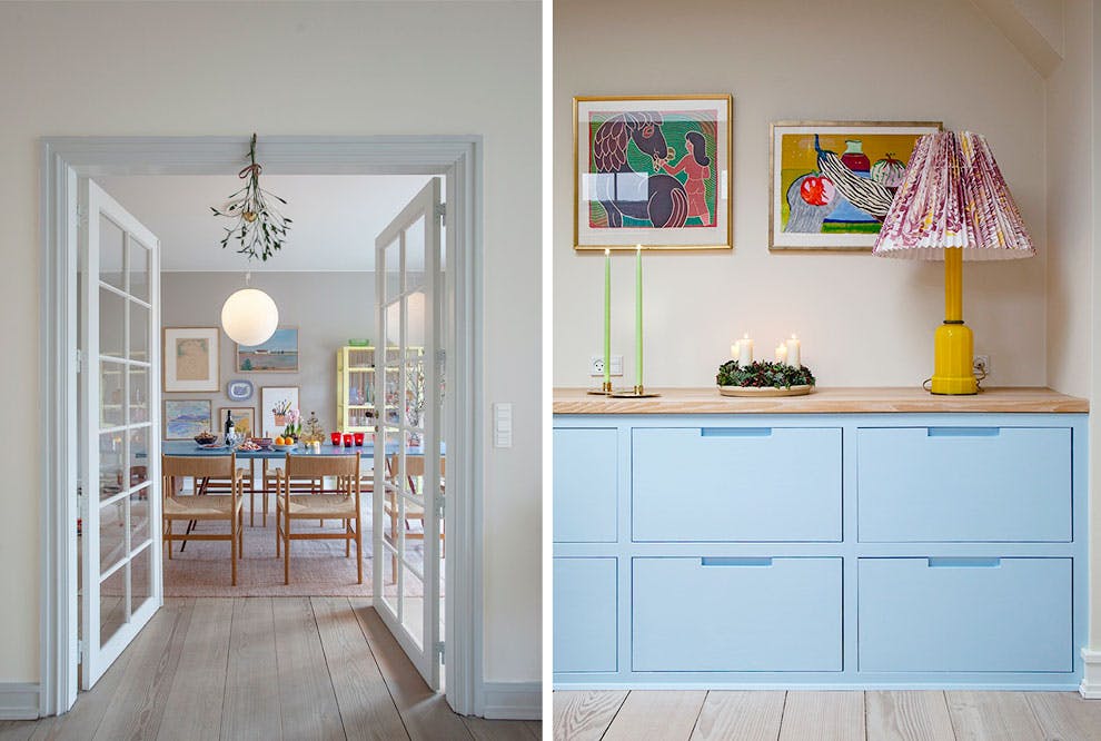 Kulørt indretning med farver