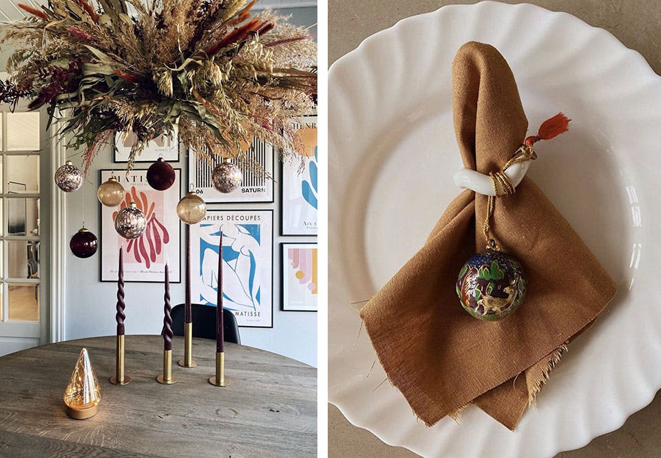 Julekuler på grener