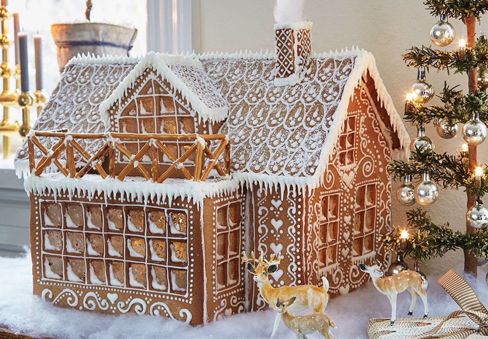 oppskrift på pepperkakehus med glasur