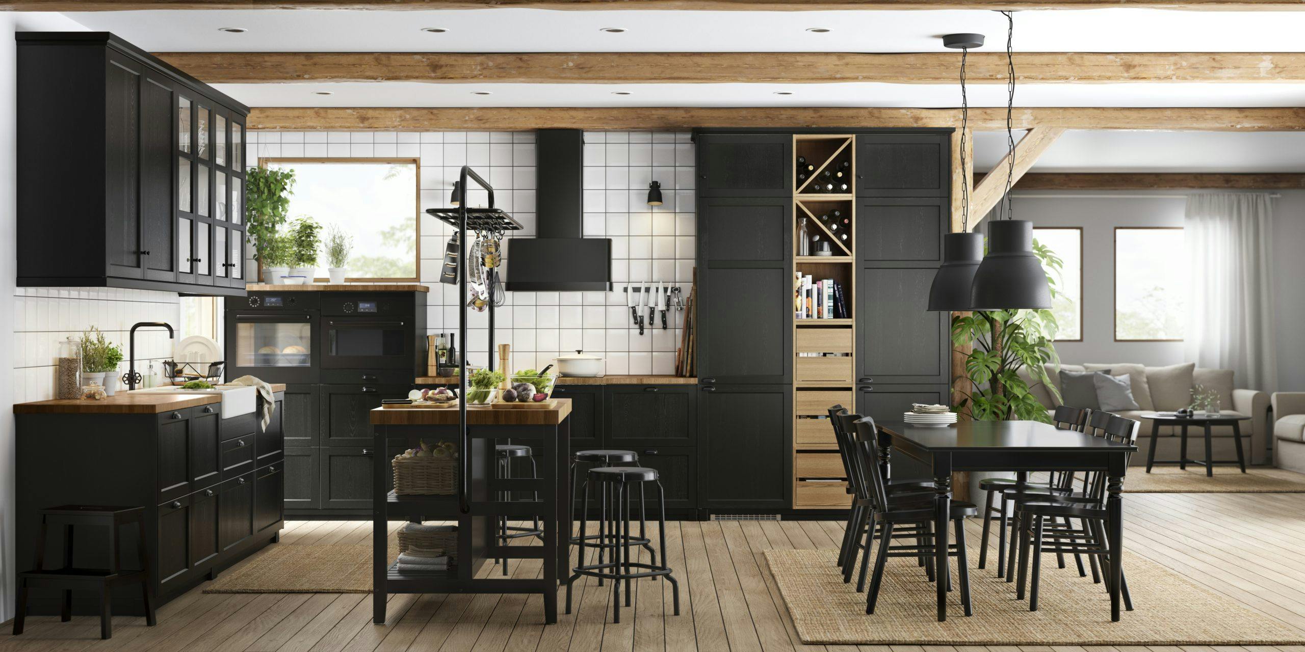 svart Ikea kjøkkenøy