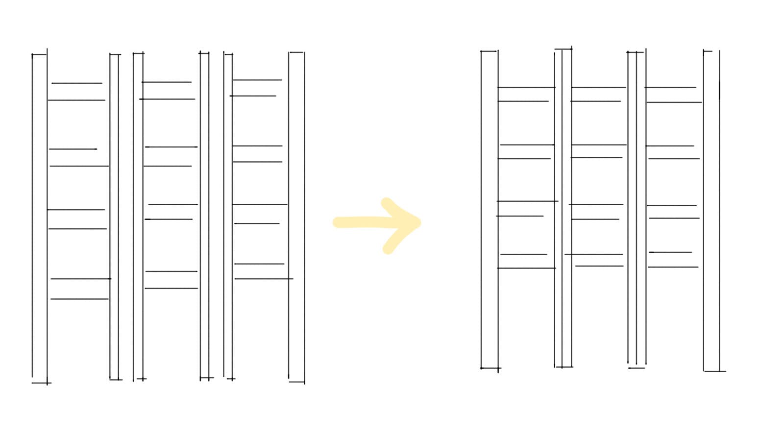 Hjemmelaget innebygget reol