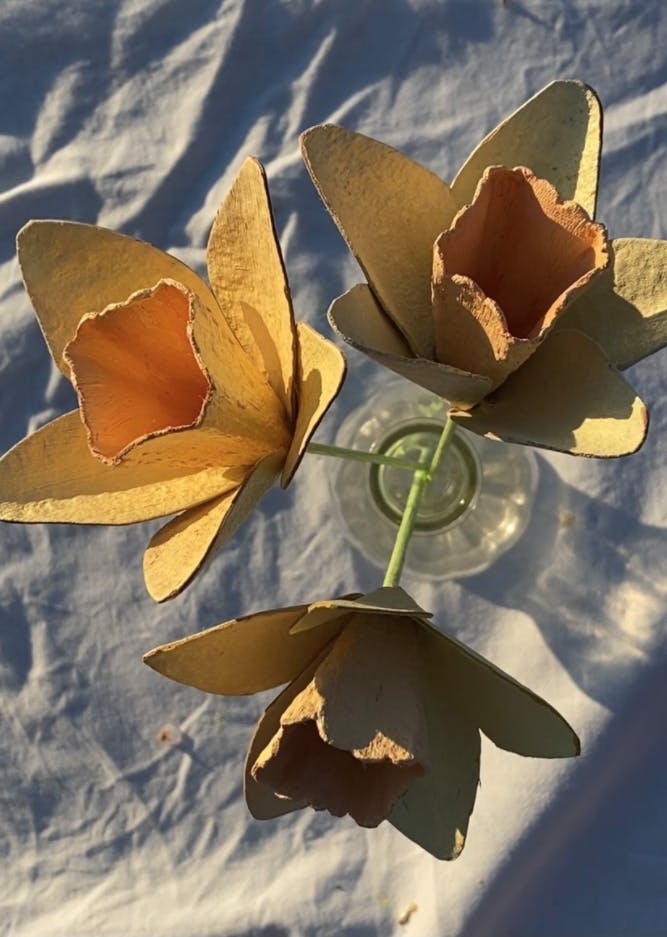 Blomster av eggekartong