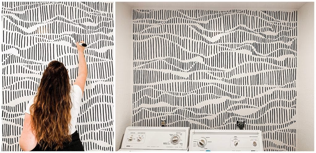 tapeteffekt malt på vegg 