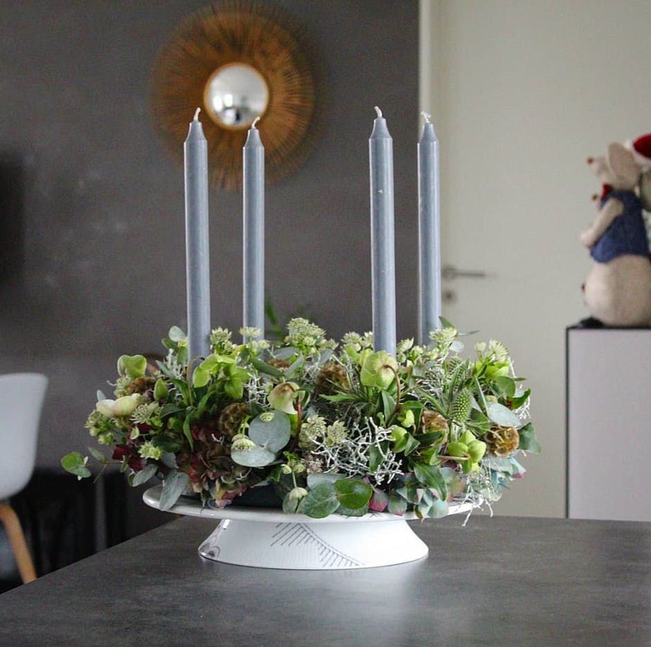 adventskrans med planter