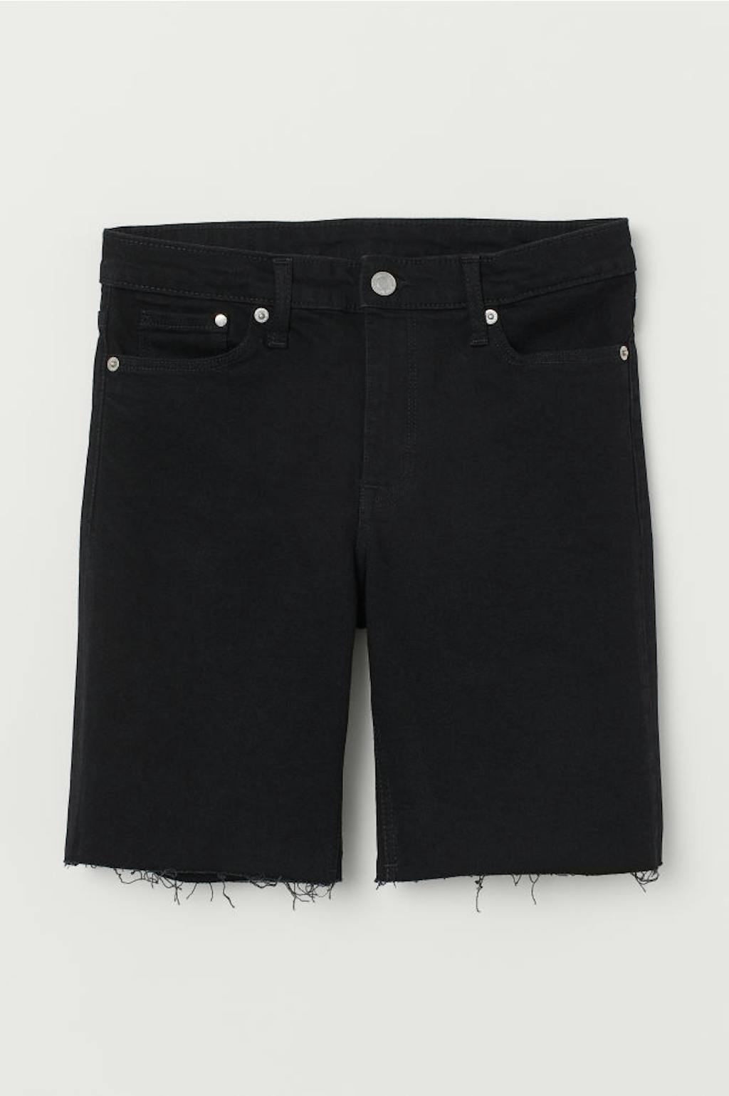Sorte lange denimshorts H&M