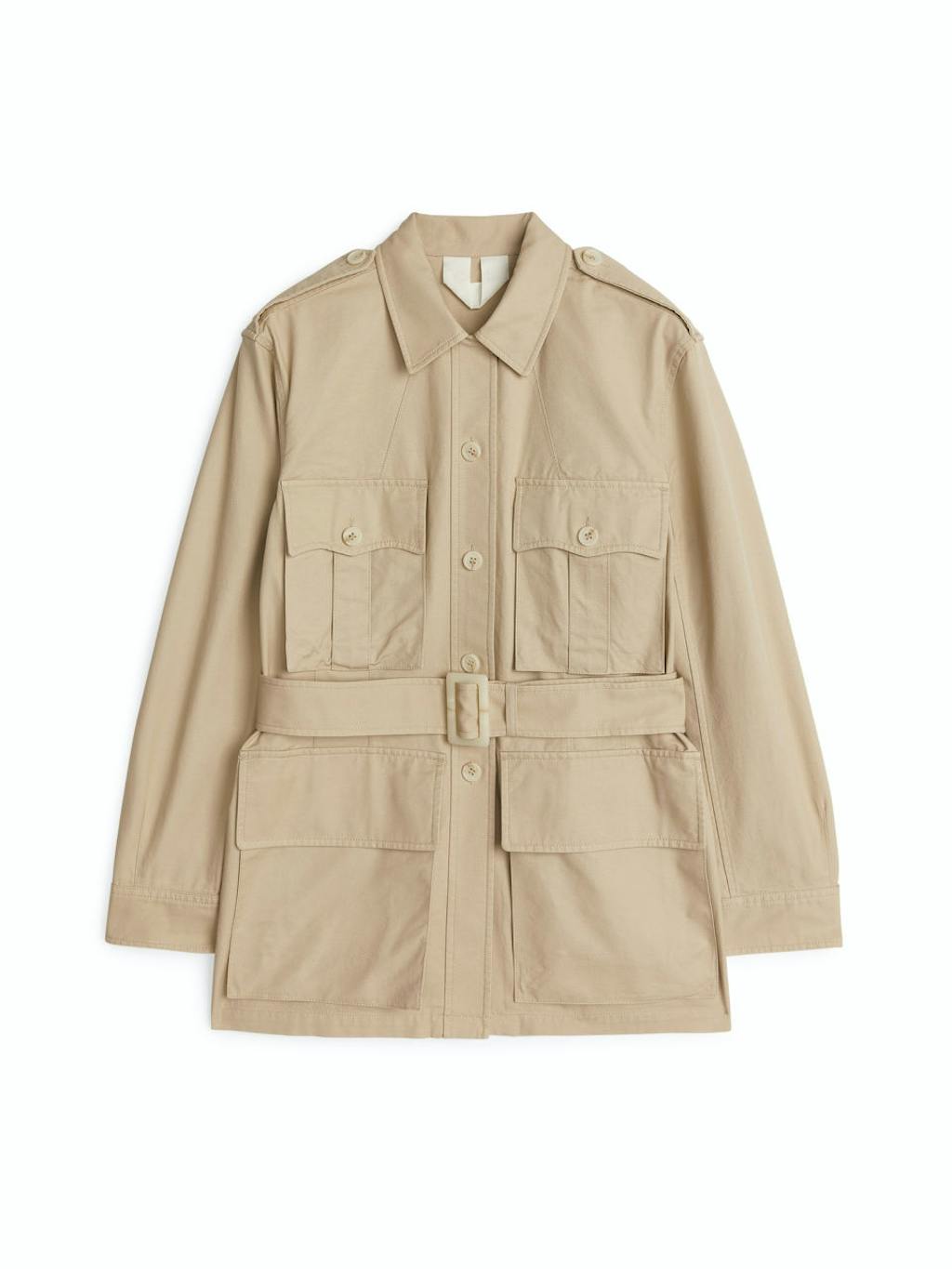 Arket beige safari-jakke med bælte