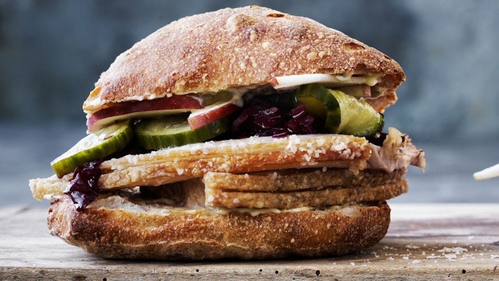 Mad og drikke Meyers flæskestegssandwich på Roskilde Festival