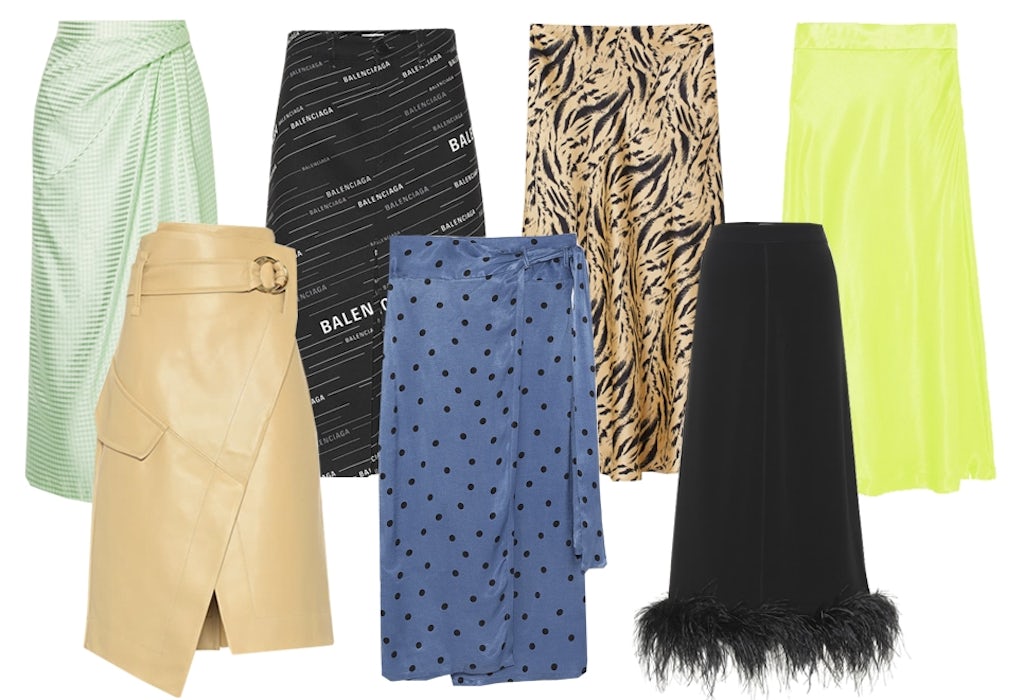 Flotte print midi nederdel