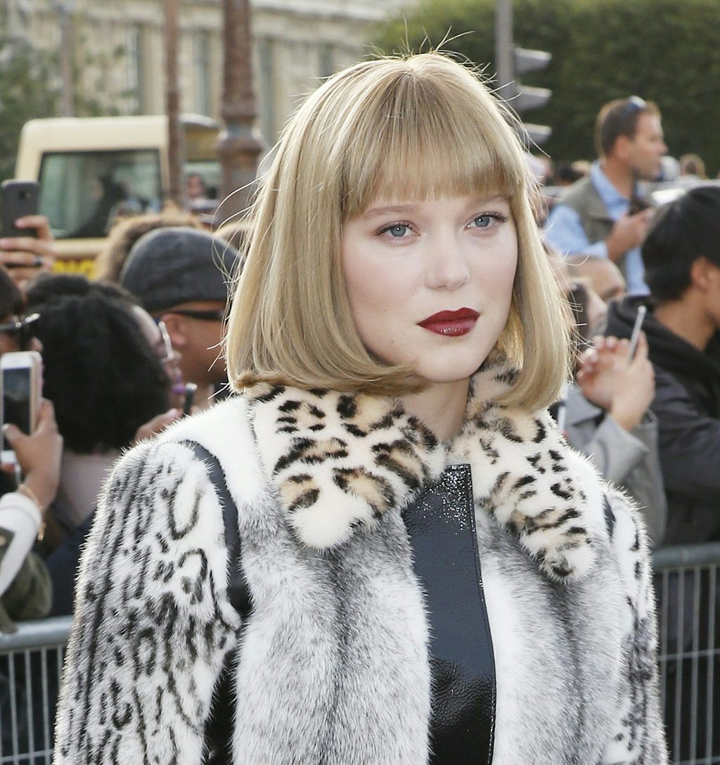 Léa Seydoux med skarp page og pandehår Léa Seydoux med skarp page og pandehår