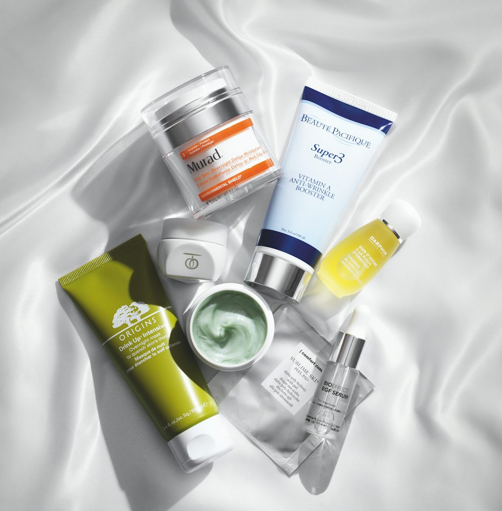 natmaske, natcreme olie og serum