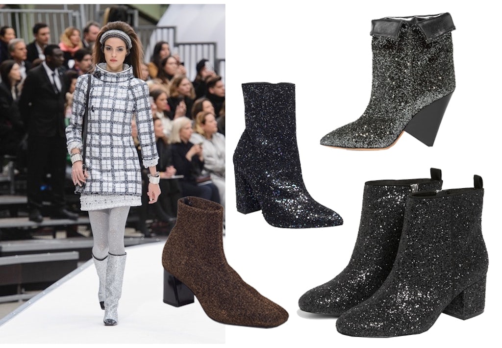 Chanel glitterstøvler