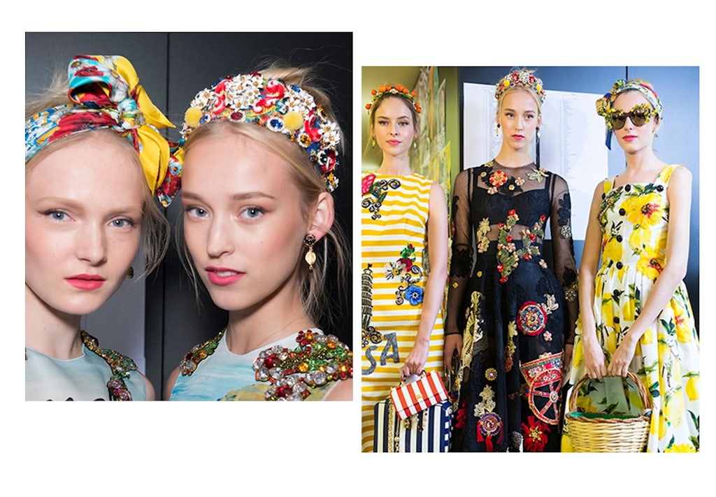 Hårpynt Guide: Frisurer til langt hår, Dolce & Gabbana SS16, hårpynt