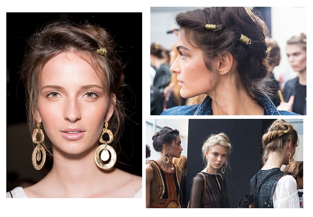 Moderne græsk gudinde Romantisk græsk gudinde-frisure hos Alberta Ferretti SS16