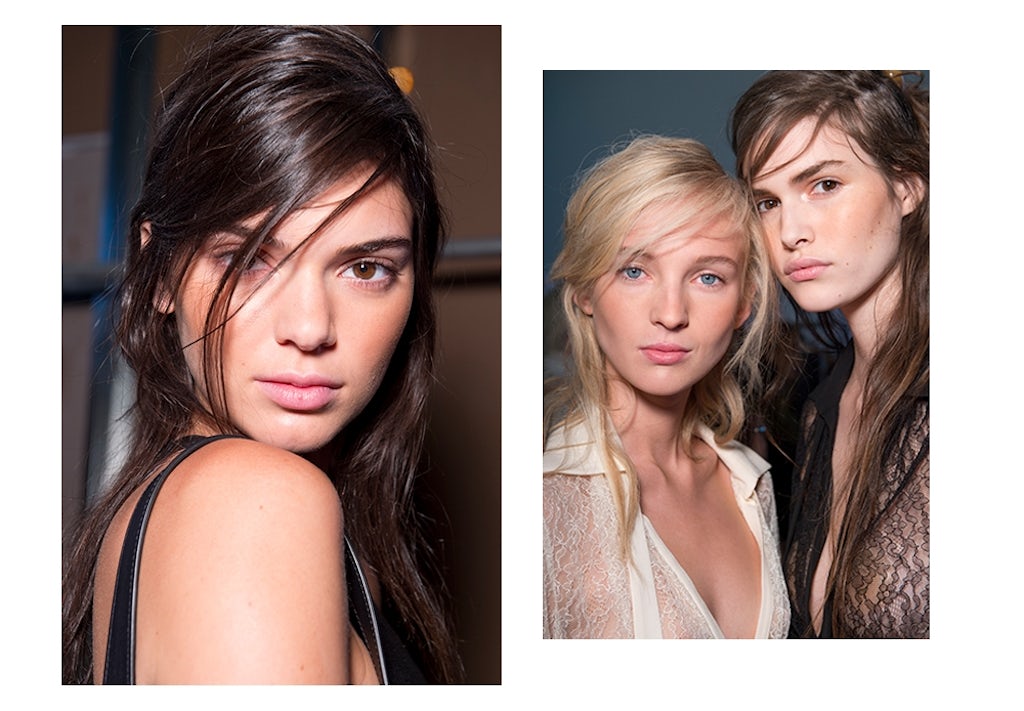 Halvt oppe, halvt nede Kendall Jenner, afslappet frisure, Michael Kors SS16
