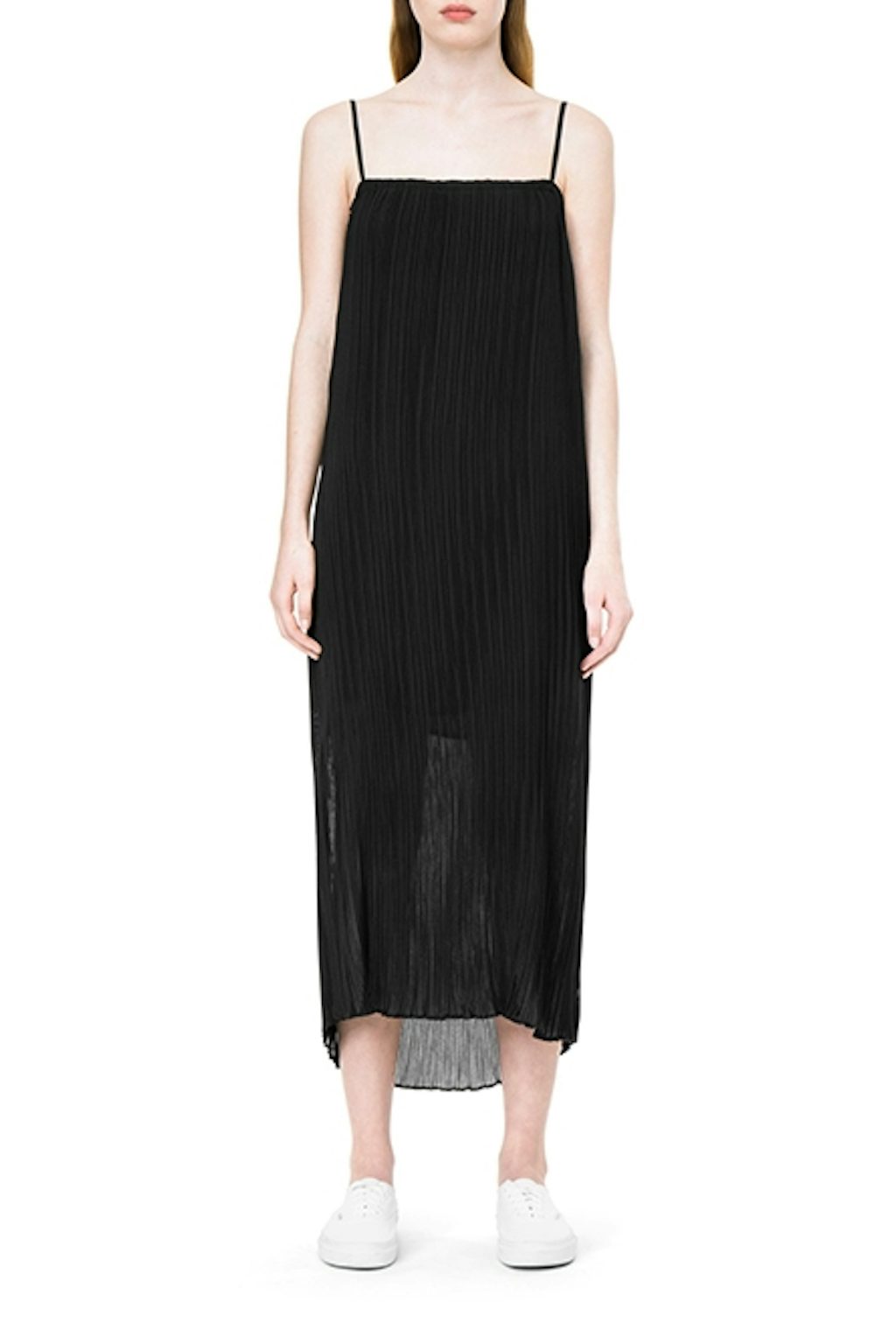 Sort plisseret slip dress Weekday