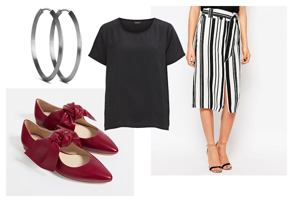 Midi pencil-skirt og t-shirt Midi pencil-skirt og t-shirt