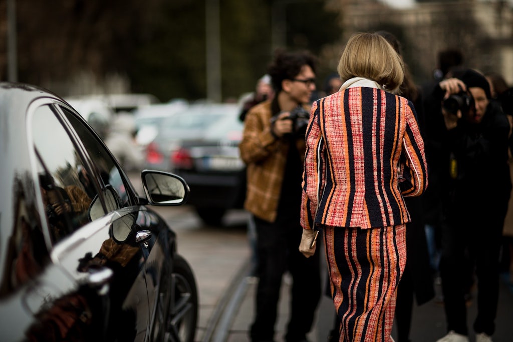 Anna Wintour Milan Fashion Week street style