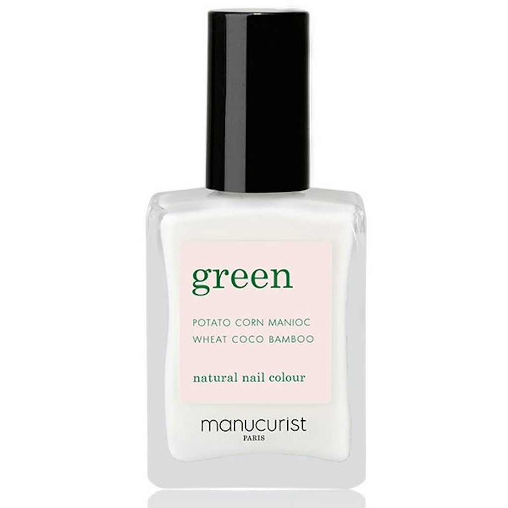 Hvite negle Manicure og hvit neglelakk.